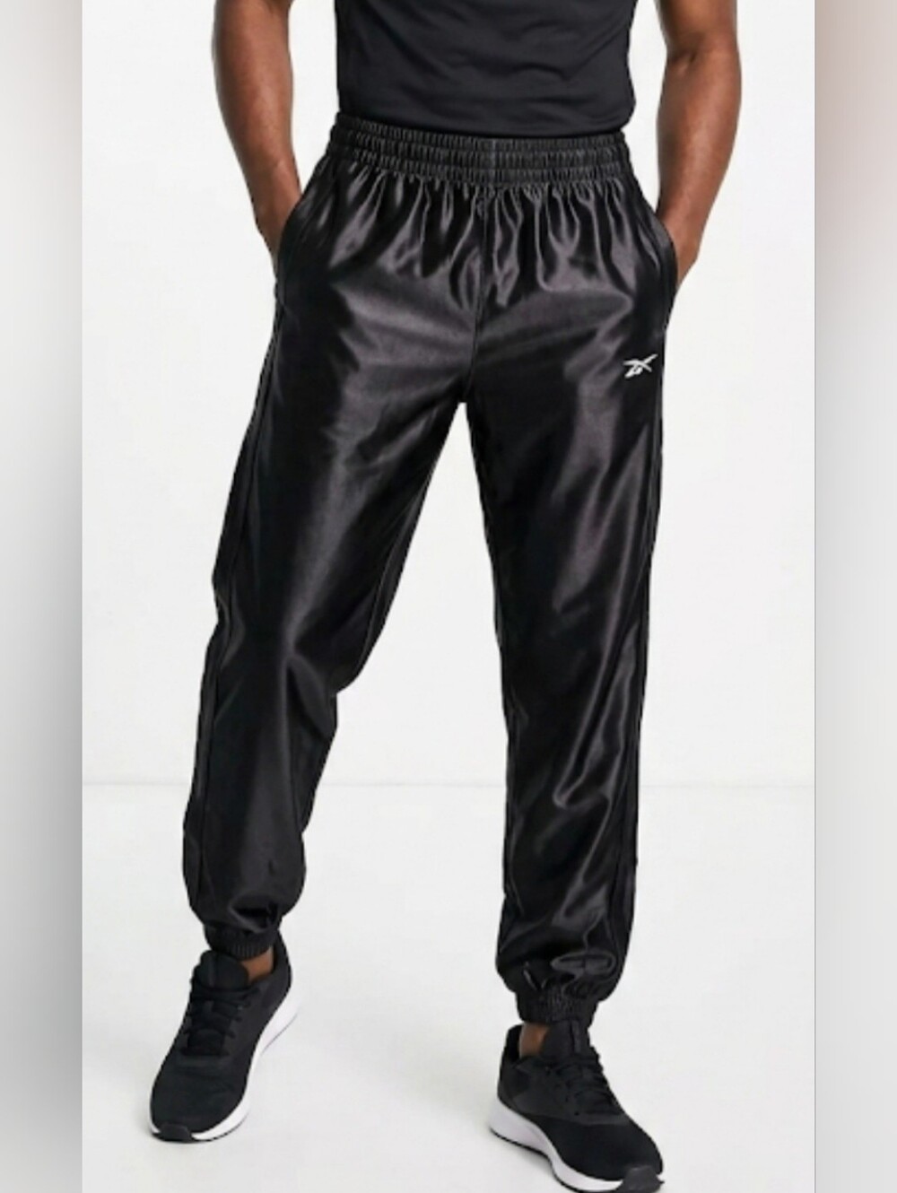 Reebok MENS SIZE 2XL Snap Breakaway Pants Basketball Warm Up Heavy Black